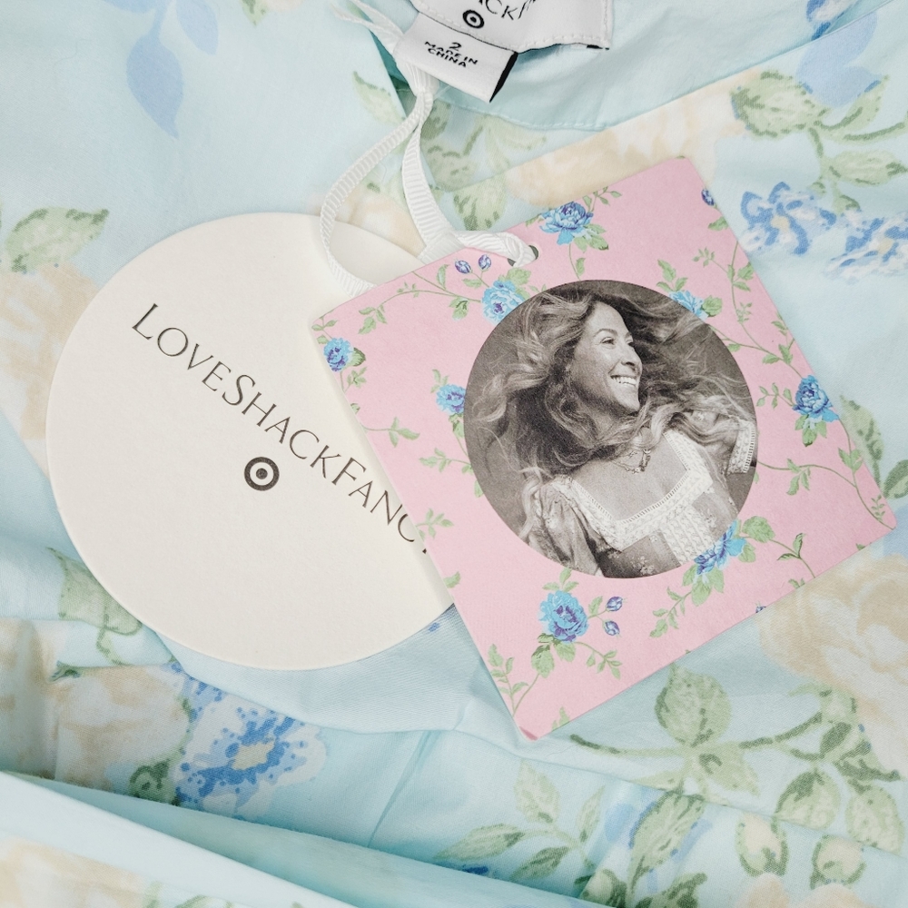 Loveshack Fancy x Target NWT Blue Floral Estelle Dress Maxi Size 2 - Picture 13 of 15